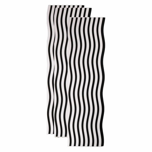 Set 3 Panouri riflaj acustic decorativ, MDF si pasla, Naimeed D6248, 240x30x1.8cm, Alb