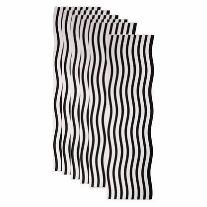 Set 6 Panouri riflaj acustic decorativ, MDF si pasla, Naimeed D6248, 240x30x1.8cm, Alb