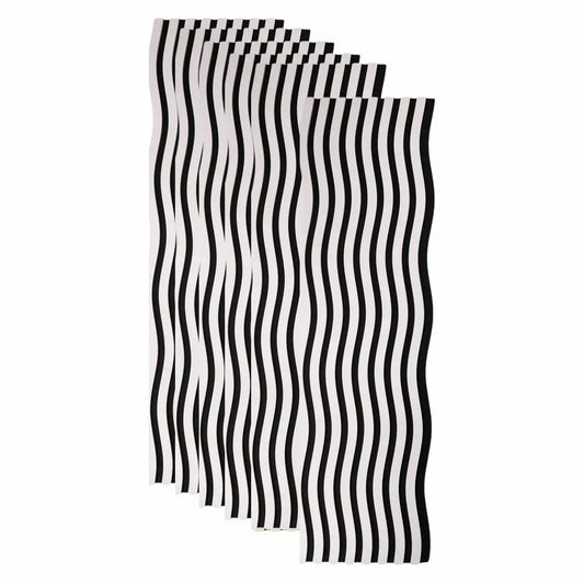 Set 6 Panouri riflaj acustic decorativ, MDF si pasla, Naimeed D6248, 240x30x1.8cm, Alb
