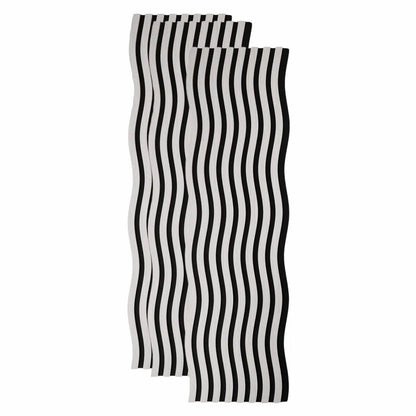 Set 3 Panouri riflaj acustic decorativ, MDF si pasla, Naimeed D6249, 240x30x1.8cm, Stejar Deschis
