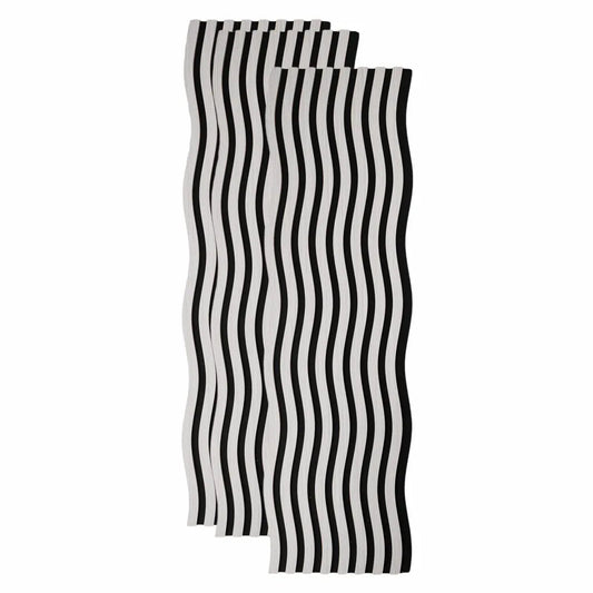 Set 3 Panouri riflaj acustic decorativ, MDF si pasla, Naimeed D6249, 240x30x1.8cm, Stejar Deschis