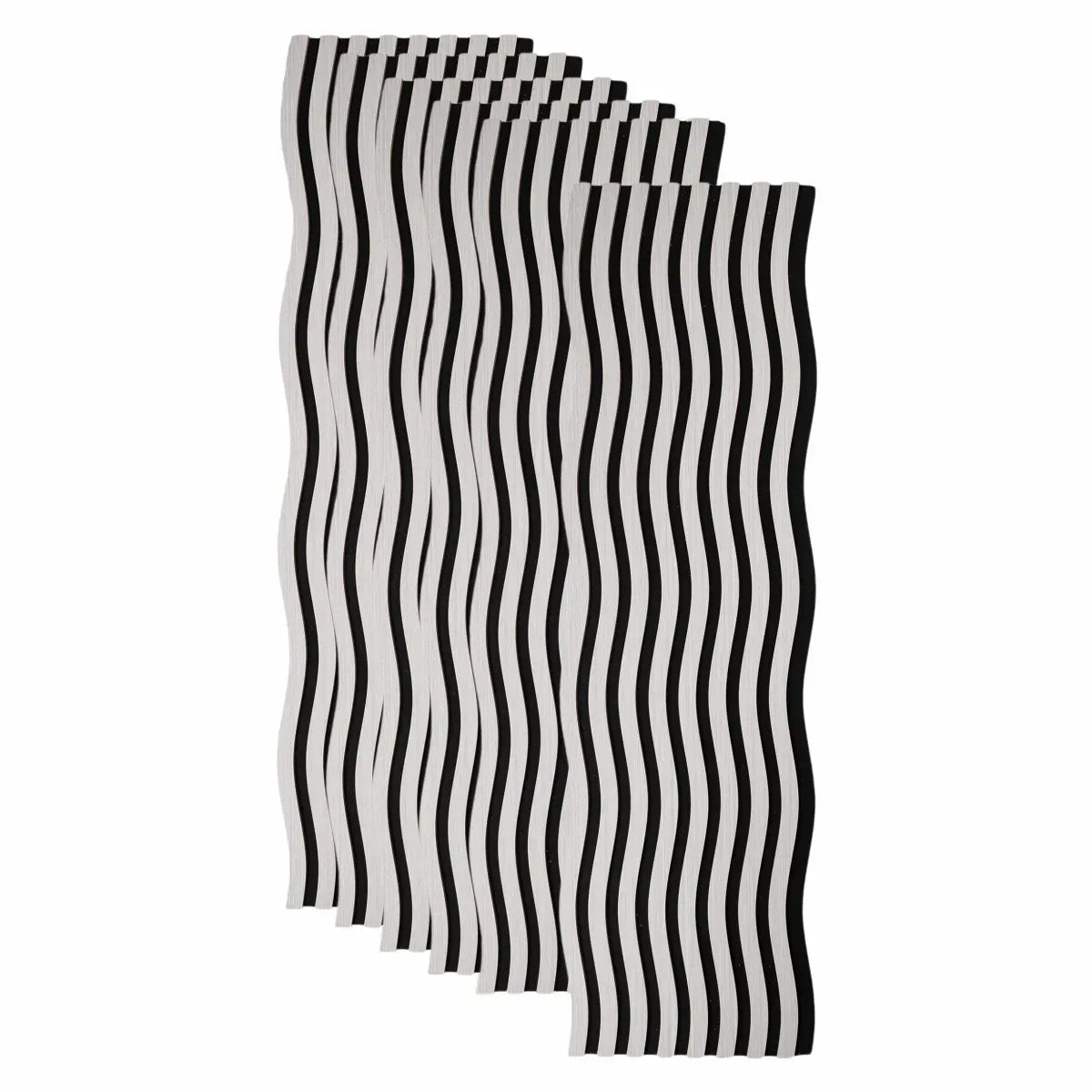 Set 6 Panouri riflaj acustic decorativ, MDF si pasla, Naimeed D6249, 240x30x1.8cm, Stejar Deschis
