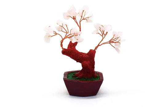 Copacel Feng Shui cu pietre semipretioase, Naimeed D3011, inaltime 13 cm, culoare Roz