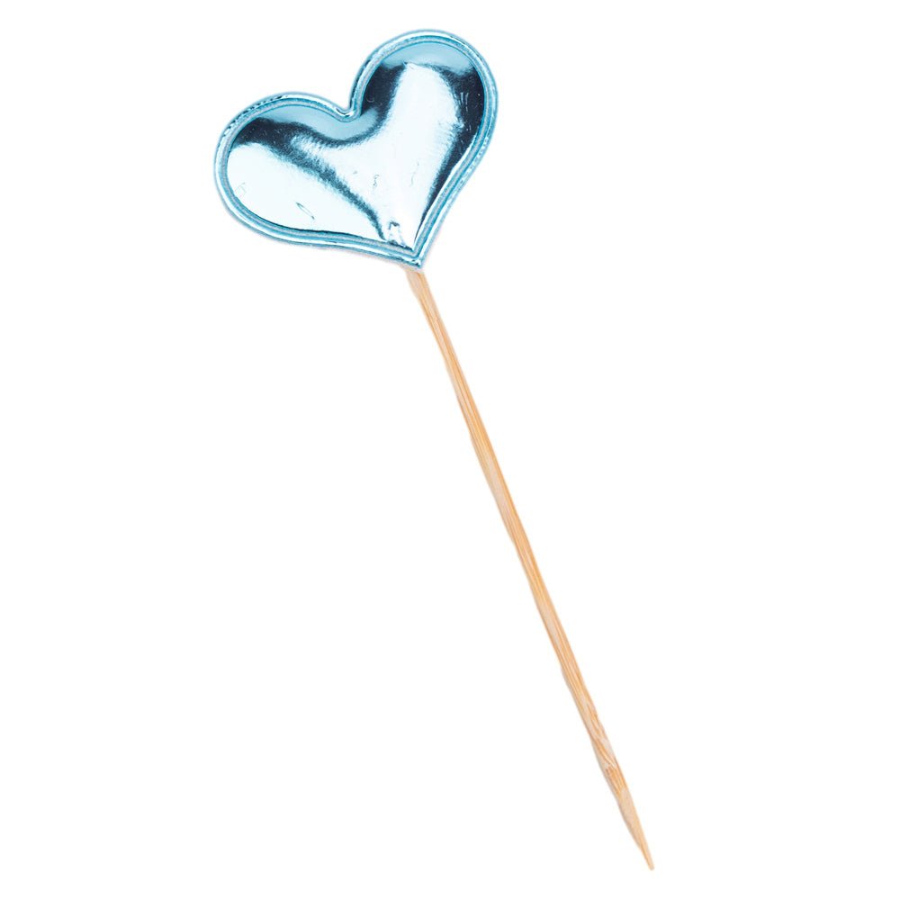 Decorațiune tort inimă - Bleu (set 50 buc) 3x7cm