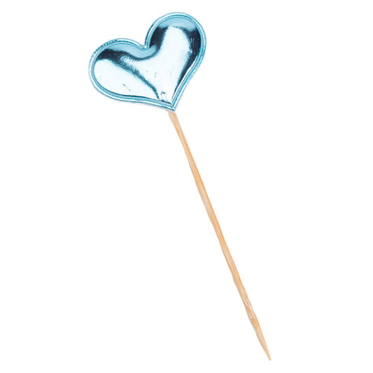 Decorațiune tort inimă - Bleu (set 50 buc) 3x7cm