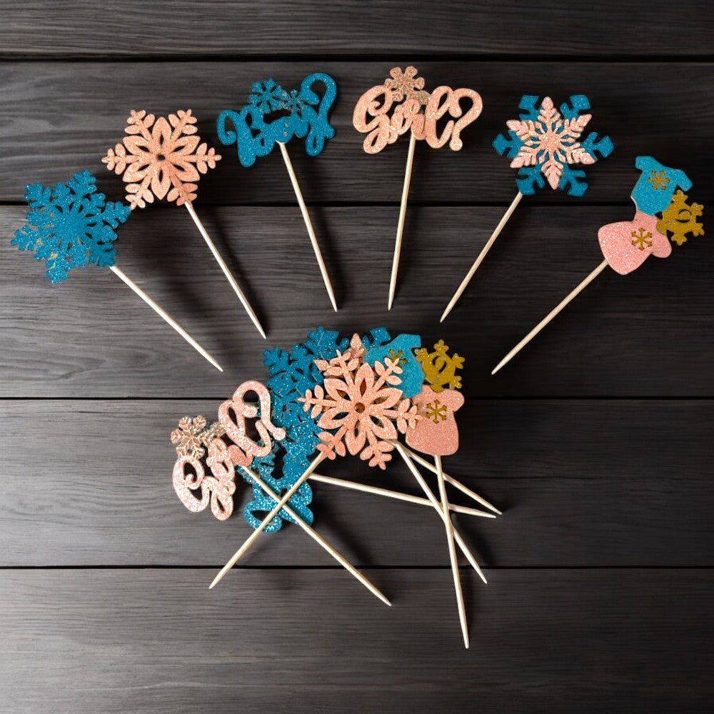 Decorațiune tort mix Fată sau Băiat (set 12 buc)