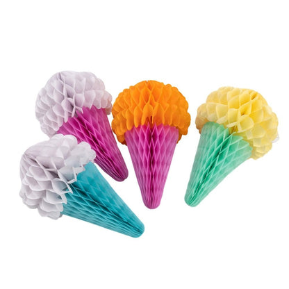 Decorațiuni hârtie pentru petreceri model înghețată (set 4 buc) - 10x17cm