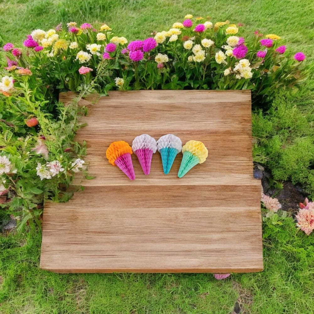 Decorațiuni hârtie pentru petreceri model înghețată (set 4 buc) - 10x17cm