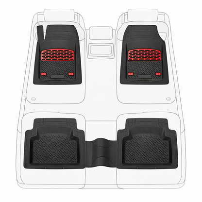 Covorase Auto Hyundai Accent IV (RB: 2010–2015) - Cauciuc Tip Tavita-Red