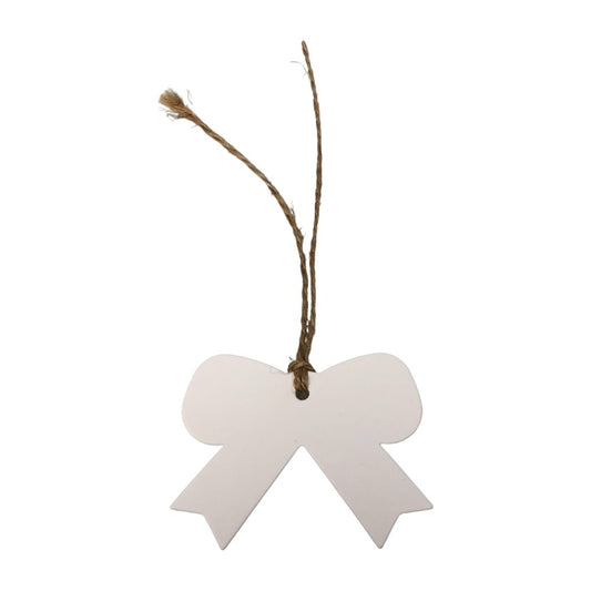 Etichete din hârtie in forma de funda 5x6.5cm - alb (set 100 buc)