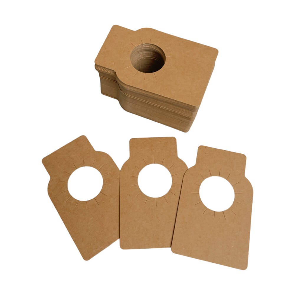Etichete dreptunghiulare pentru sticle - kraft (set 100 buc)