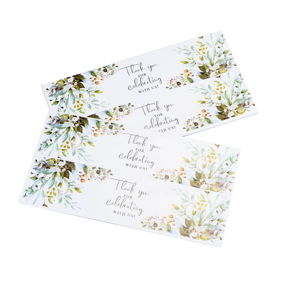 Etichete lungi pentru sticle - model floral (10 foi x 2 buc)