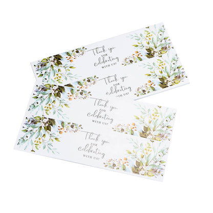 Etichete lungi pentru sticle - model floral (10 foi x 2 buc)