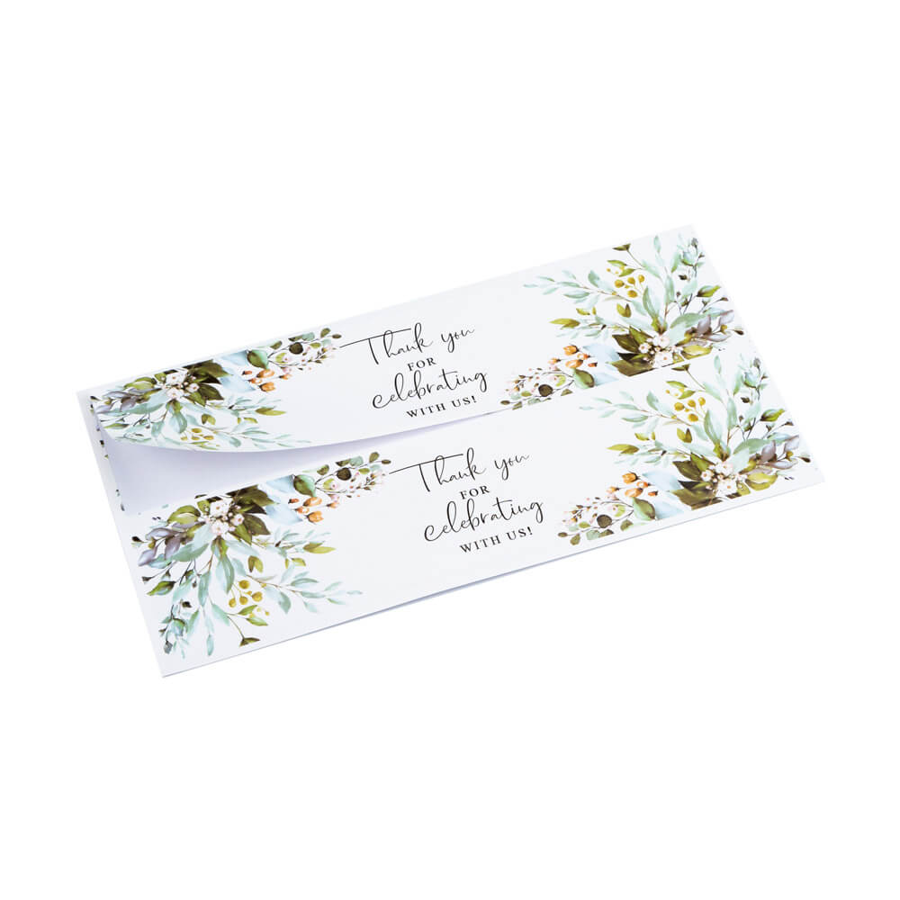 Etichete lungi pentru sticle - model floral (10 foi x 2 buc)