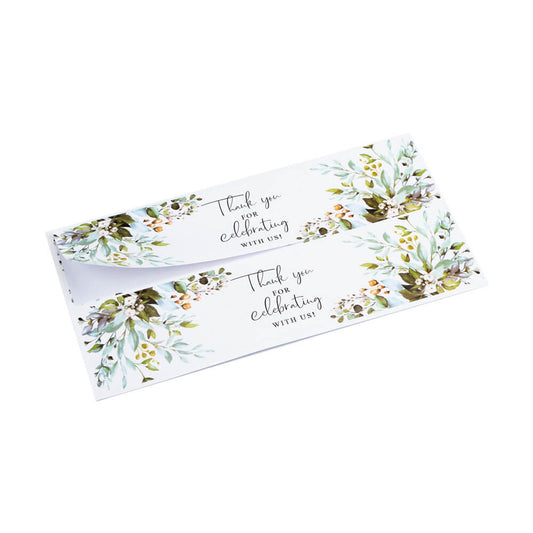 Etichete lungi pentru sticle - model floral (10 foi x 2 buc)