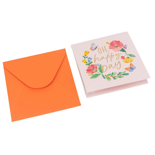 Felicitare 3D model floral - roz 13x13cm