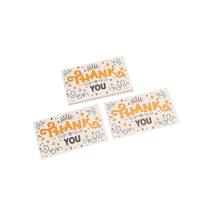 Felicitări cu mesaj Thank you - portocaliu (set 30 buc)