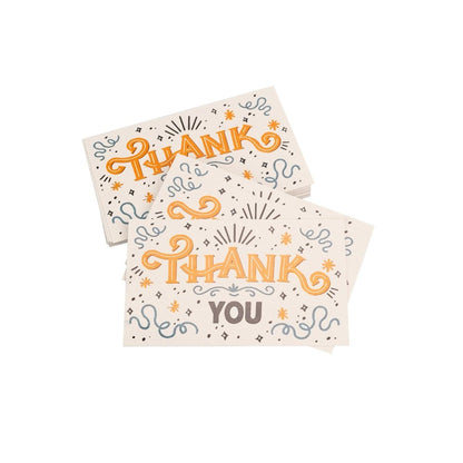Felicitări cu mesaj Thank you - portocaliu (set 30 buc)