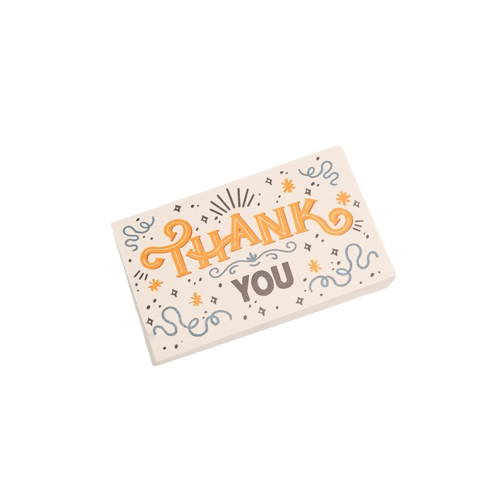 Felicitări cu mesaj Thank you - portocaliu (set 30 buc)