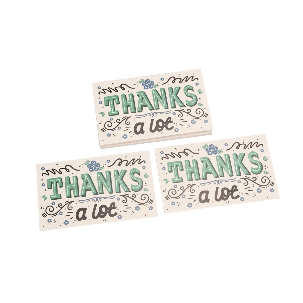 Felicitări cu mesaj Thank you - verde (set 30 buc)