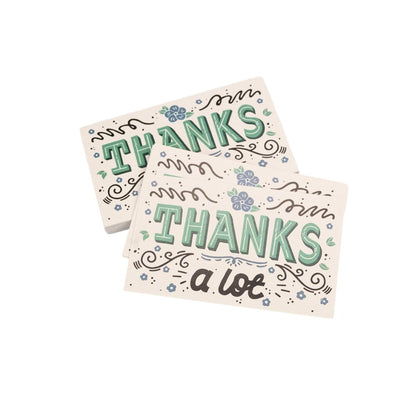 Felicitări cu mesaj Thank you - verde (set 30 buc)