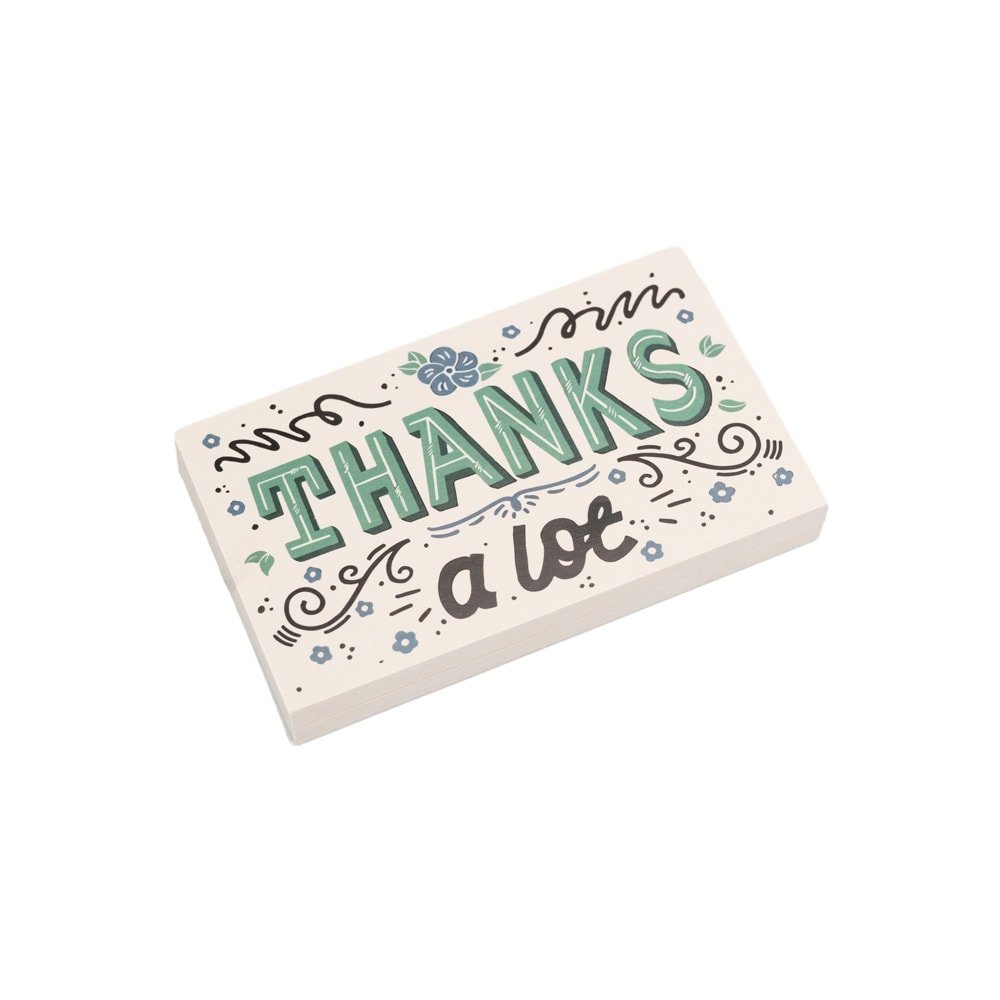 Felicitări cu mesaj Thank you - verde (set 30 buc)