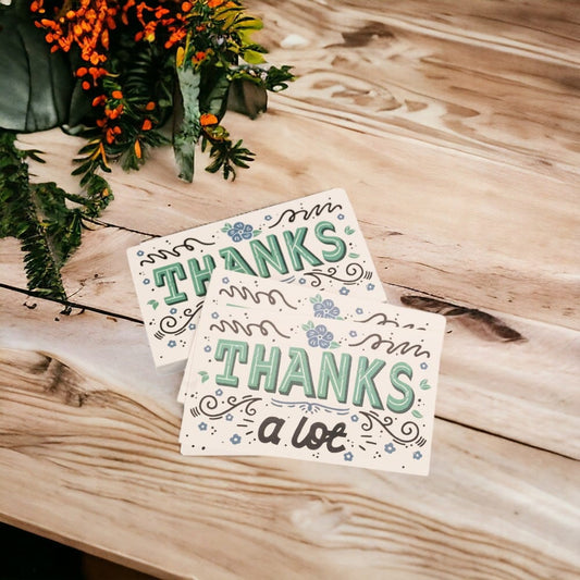 Felicitări cu mesaj Thank you - verde (set 30 buc)
