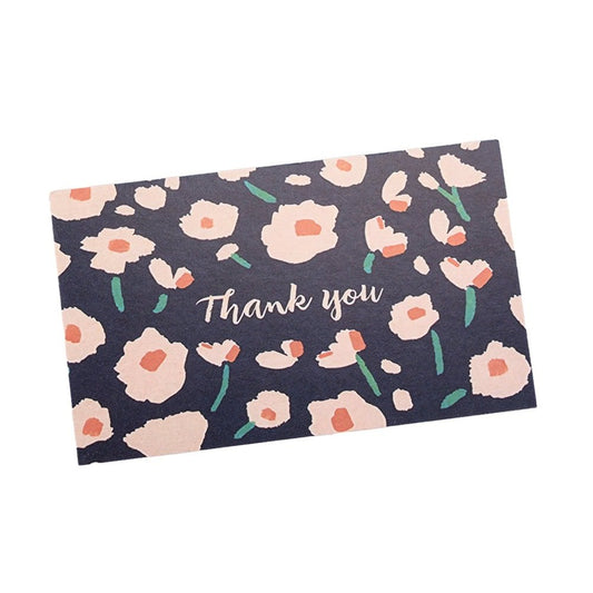 Felicitări hârtie cu design floral și text Thank you - model 2 (set 50 buc)