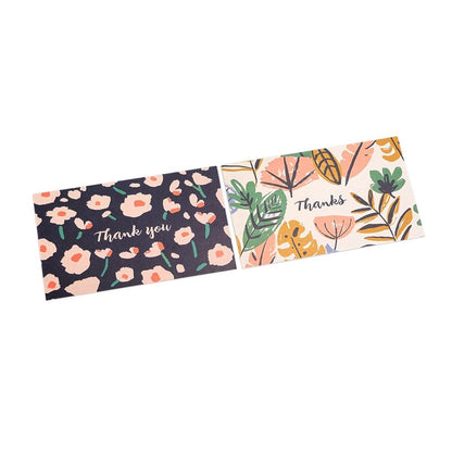 Felicitări hârtie cu design floral și text Thank you - model 2 (set 50 buc)