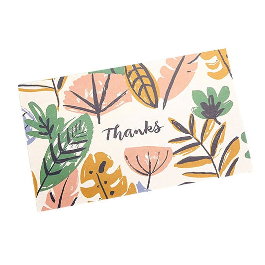 Felicitări hârtie cu design floral și text Thanks - model 1 (set 50 buc)