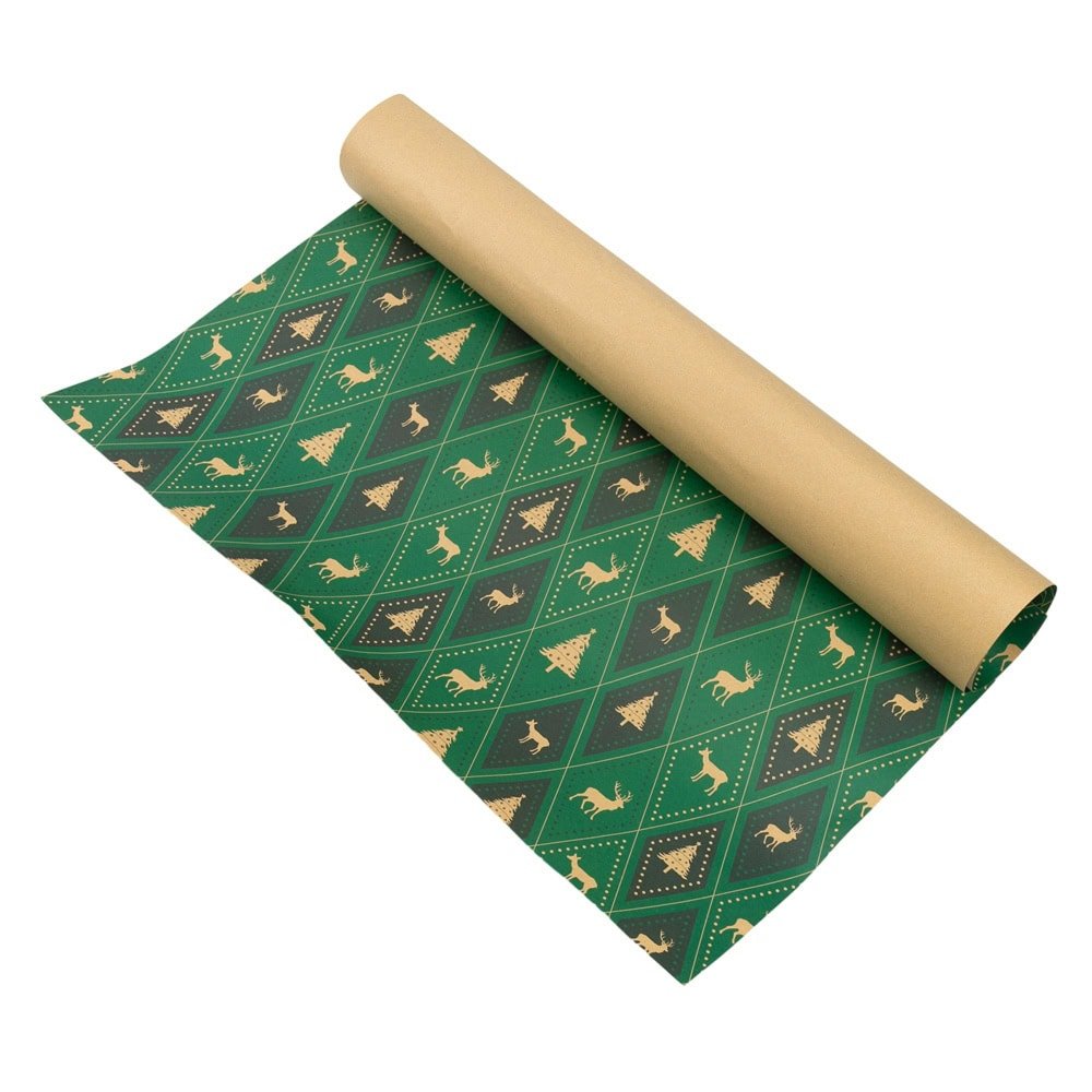 Foi de ambalat de Crăciun - model 6 verde (set 50 buc)