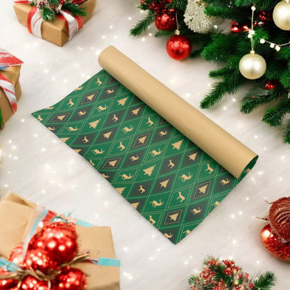 Foi de ambalat de Crăciun - model 6 verde (set 50 buc)