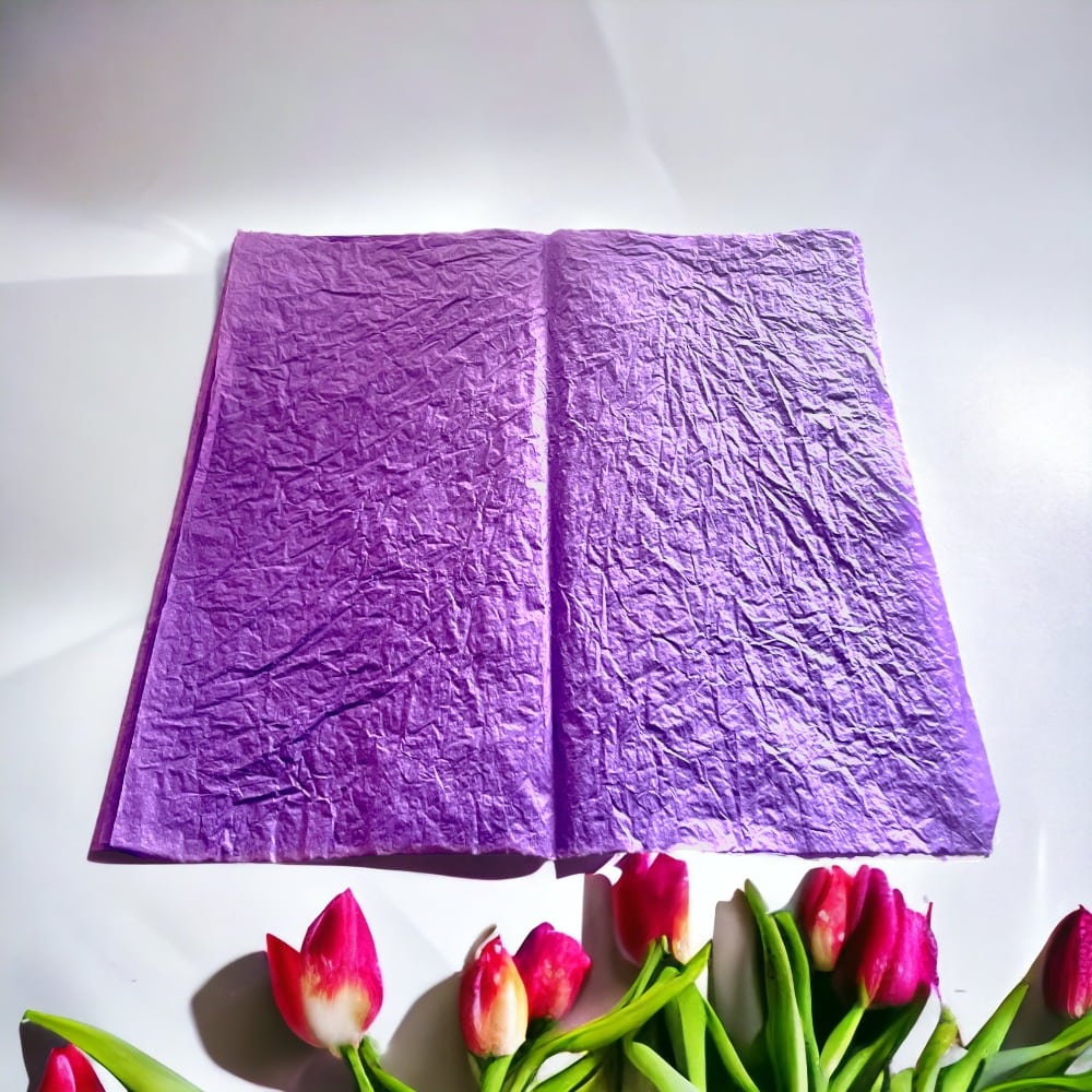 Foi de ambalat decorative creponate - mov (set 5 foi) 53x53cm