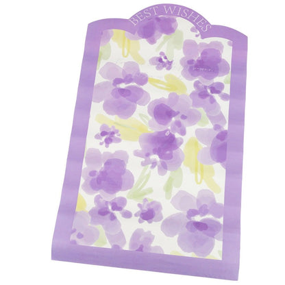 Foi de ambalat decorative model floral Best Wishes - mov (set 10 buc)