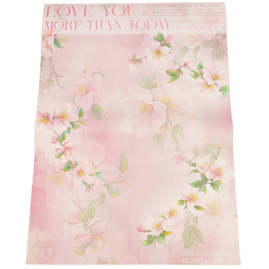 Foi de ambalat decorative model floral vintage - roz (set 10 buc)