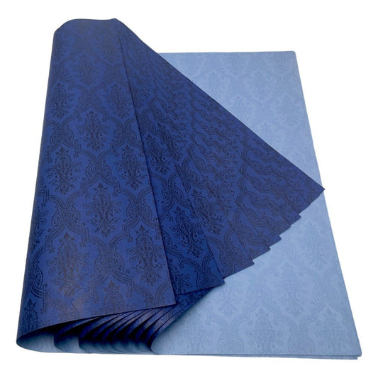 Foi de ambalat decorative print regal - albastru (set 10 foi) 52x60cm