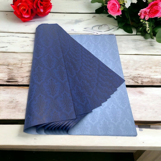 Foi de ambalat decorative print regal - albastru (set 10 foi) 52x60cm