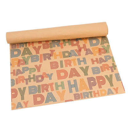 Foi hârtie de ambalat kraft - model 1 mesaj Happy Birthday (set 50 buc)
