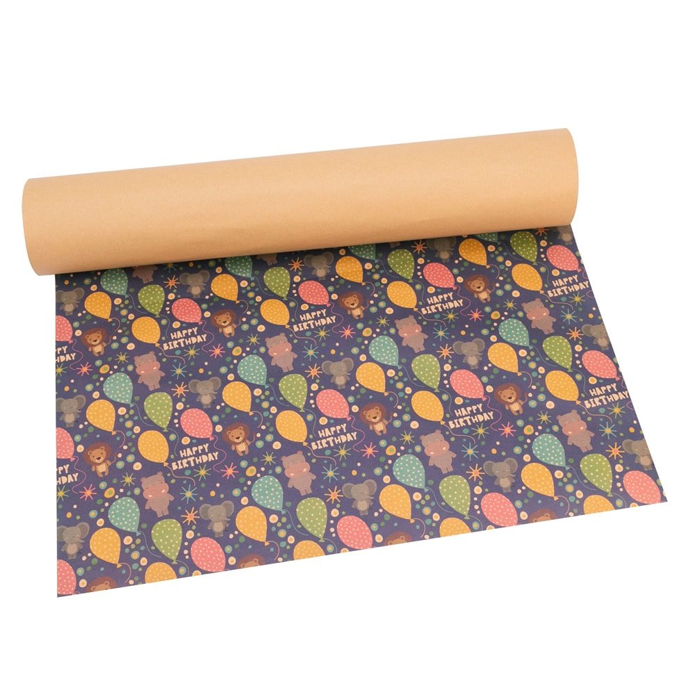 Foi hârtie de ambalat kraft - model 2 baloane (set 50 buc)