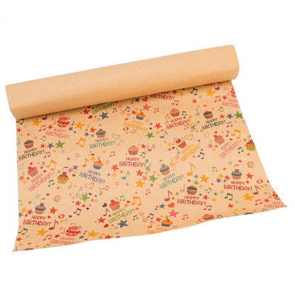 Foi hârtie de ambalat kraft - model 3 Happy Birthday (set 50 buc)