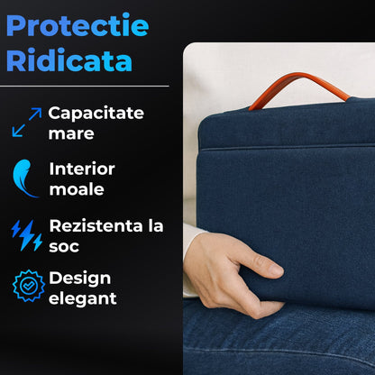 Geanta laptop portabila, 13'', 14'', 15'', 16'' inch, ultrabook, Albastru
