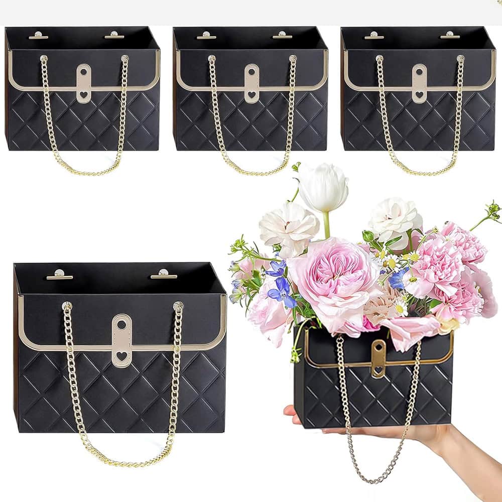 Gentuță model romburi cu lănțișor auriu - negru (set 10 buc)
