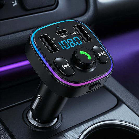 Modulator FM, Hands-Free Kit cu 10 functii, QC 3, Port USB Type-C, Negru