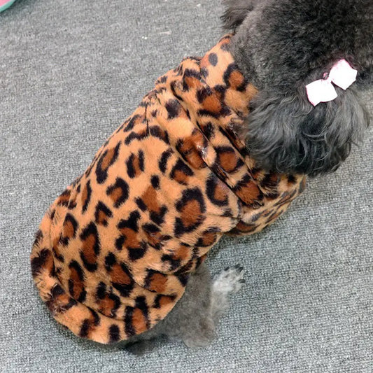 Haină pentru câini, imprimeu leopard