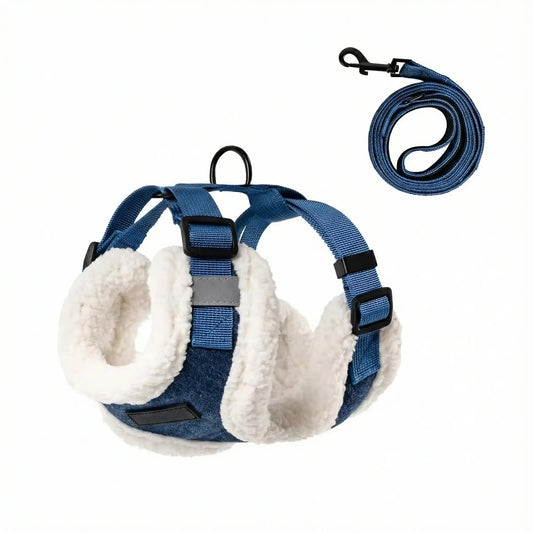 Set Ham Plush + lesă, ajustabil, pentru câini și pisici