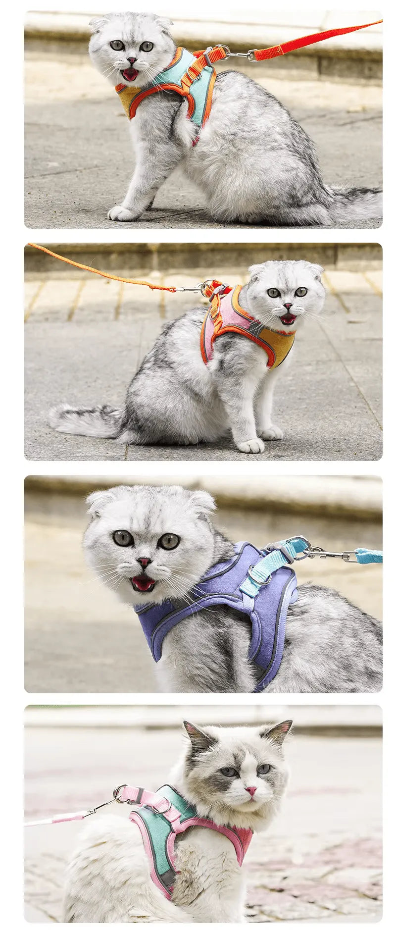 Ham ajustabil cu lesă pentru câini, portocaliu-roz