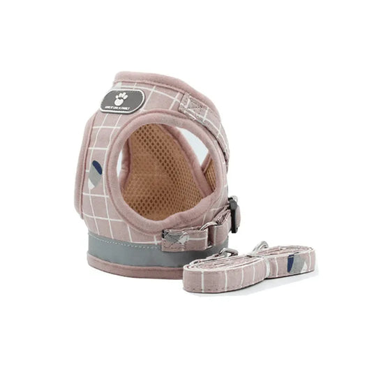 Ham ajustabil cu lesă pentru câini, roz