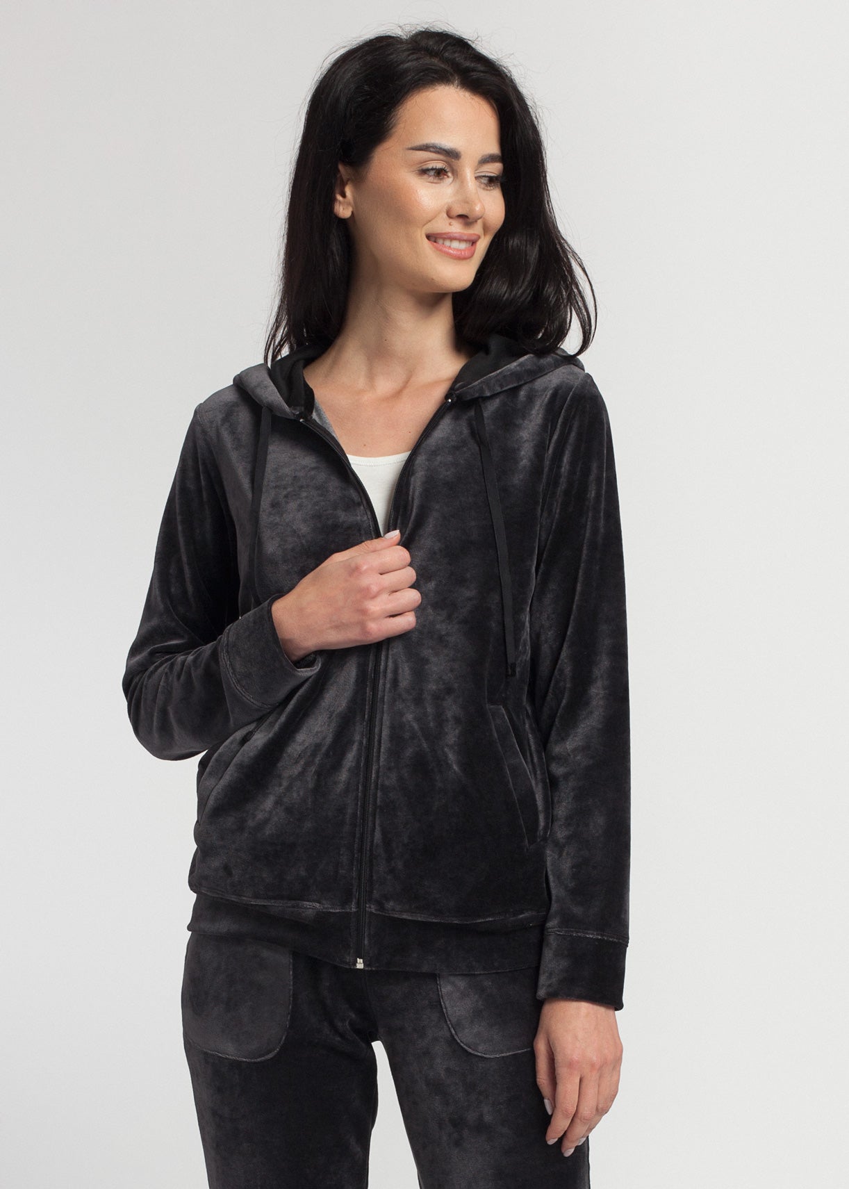 Hanorac Damă Velvet Negru