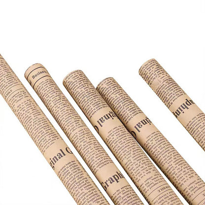 Hârtie decorativă ambalat model ziar 50x70cm - maro (set 40 buc)