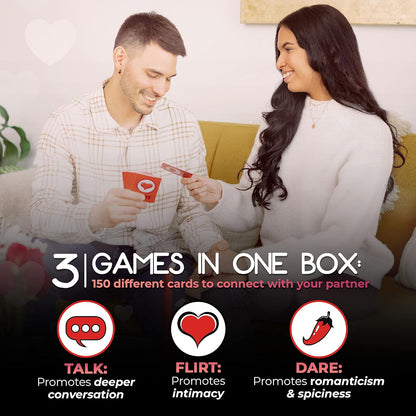 Talk Flirt Dare, 3 în 1, Joc de cărți pentru cupluri